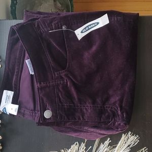 Purple skinny velvety pants